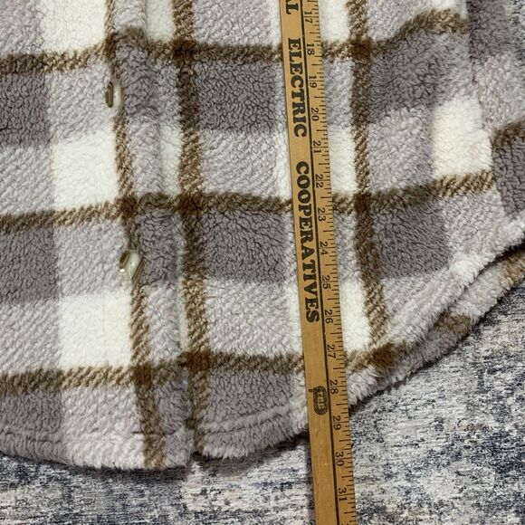 Koolaburra UGG Brushed Back Oversized Sherpa Cozy Shacket Birch Size Small - Picture 12 of 14